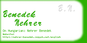 benedek nehrer business card